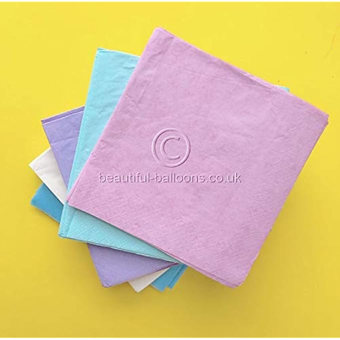 100X PASTEL RAINBOW ICE CREAM SHADE LUNCH NAPKINS - Image 5